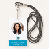 写真|ロゴプロフェッショナル室|深いティール(緑がかった色) バッジ (正面ランヤード)