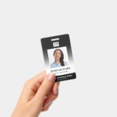 写真 ロゴ グレー 勾配 モダン 従業員 ID バッジ (手持ち)