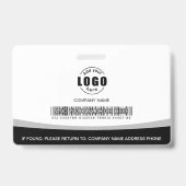 写真 ロゴ バーコード 従業員 黒と白 バッジ (裏面)