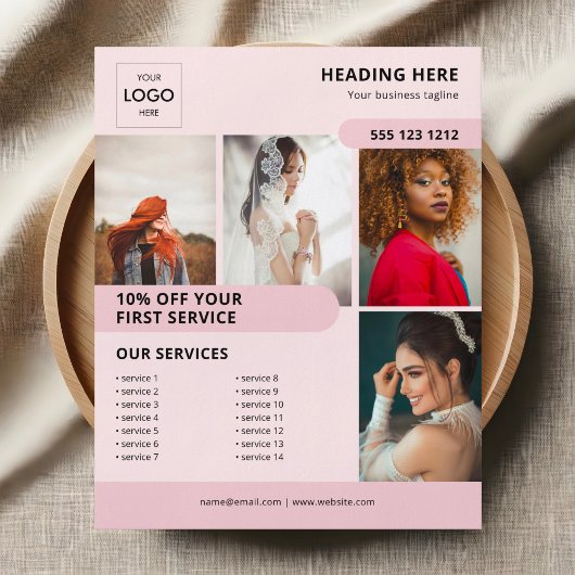 写真 ロゴ ビジネス マーケティング ピンク チラシ