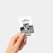 写真 ロゴ ブラック グレー テンプレート 法人 名前 ID バッジ (手持ち)