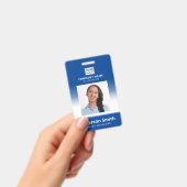 写真 ロゴ 青 ぼかし 従業員名 タイトル ID バッジ (手持ち)