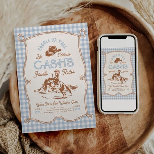 写真 ロデオ 誕生日 招待状