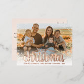 写真 ローズゴールド ホリデー カード (正面/裏面)