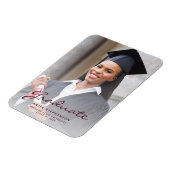 写真 ワインレッド スクリプト 卒業発表 マグネット (左側)