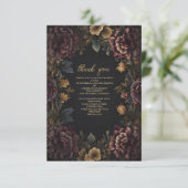 写真 ヴィクトリアン ゴシック フローラル フレーム ブライダルシャワー サンキューカード (スタンド正面)