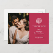 写真 ヴィバ マゼンタ シーシェル ウェディング サンクス ポストカード (正面/裏面)