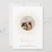 写真、ヴィンテージかわいらし金ゴールド結婚枠 サンキューカード (正面)