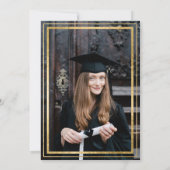 写真:両親からパープル金ゴールド&ホワイト卒業 案内状 (裏面)