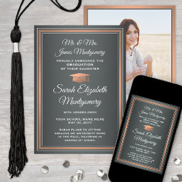 写真：両親から白銅白銅卒業 案内状