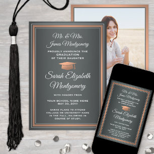 写真：両親から白銅白銅卒業 案内状