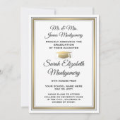 写真：両親から白黒卒業・金ゴールド 案内状 (正面)