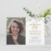 写真　人生の祝い　白い花　花束 招待状 (スタンド正面)