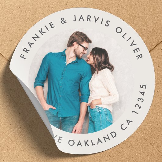 写真 住所 シール | 丸型封筒シールラベル