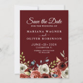 写真 保存日 秋のミックス 花 招待状 (裏面)