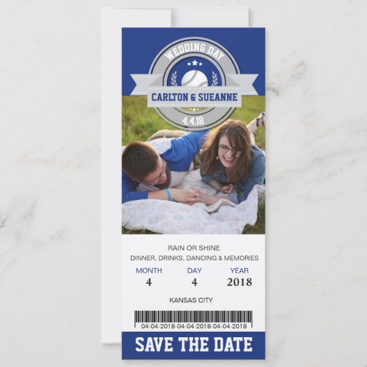 写真 保存 日付 結婚式 スポーツ チケット セーブザデート (正面)