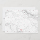 写真 保存 日曆 大理石 玫瑰金 招待状 (裏面)