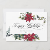 写真 優雅なポインセチアのクリスマスグリーティング シーズンカード (正面)