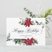 写真 優雅なポインセチアのクリスマスグリーティング シーズンカード (スタンド正面)