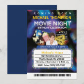 写真  劇場  映画  映画館の看板 誕生日パーティー 招待状 (正面/裏面)