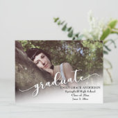 写真 卒業おめでとう 現代のスクリプト付き 案内状 (スタンド正面)