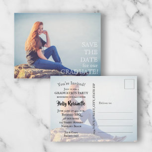 写真 卒業パーティー招待状 ポストカード