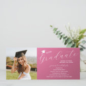 写真 卒業パーティー エレガント モダン スクリプト 招待状 (スタンド正面)