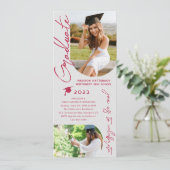 写真 卒業パーティー モダン エレガント スクリプト 招待状 (スタンド正面)