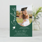 写真 卒業パーティー モダン エレガント スクリプト 招待状 (スタンド正面)