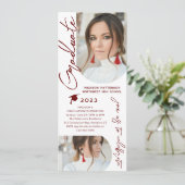 写真 卒業パーティー モダン エレガント スクリプト 招待状 (スタンド正面)