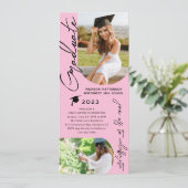 写真 卒業パーティー モダン エレガント スクリプト 招待状 (スタンド正面)