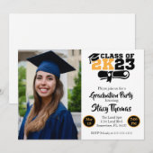 写真 卒業パーティー 招待状 (正面/裏面)