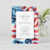 写真 卒業パーティー 招待状 アメリカ国旗 (スタンド正面)
