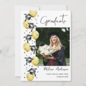 写真 卒業パーティー 風船 発表 招待状 (正面)