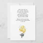 写真 卒業パーティー 風船 発表 招待状 (裏面)