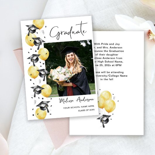 写真 卒業パーティー 風船 発表 招待状