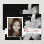 写真 卒業式 招待状 カード (正面/裏面)