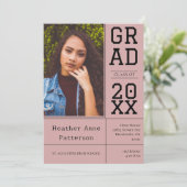 写真 卒業 オープンハウス | ピンクの招待状 招待状 (スタンド正面)