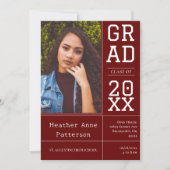 写真 卒業 オープンハウス | 赤い招待状 招待状 (正面)