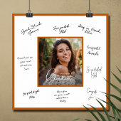 写真 卒業 寄せ書き オレンジ色の枠 ポスター