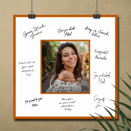 写真 卒業 寄せ書き オレンジ色の枠 ポスター