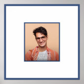 写真 卒業 寄せ書き 青 ポスター (正面)