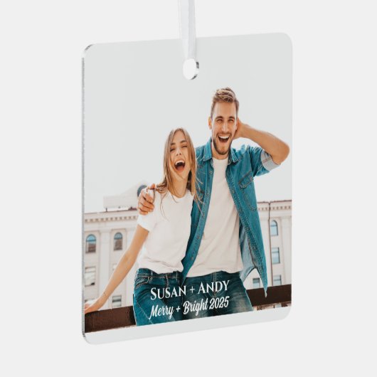 写真+名前とキャプション付きオーナメント メタルオーナメント (正面右)