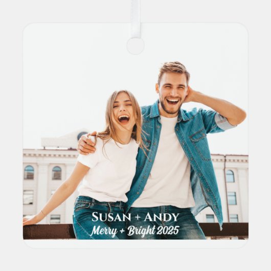 写真+名前とキャプション付きオーナメント メタルオーナメント (正面)
