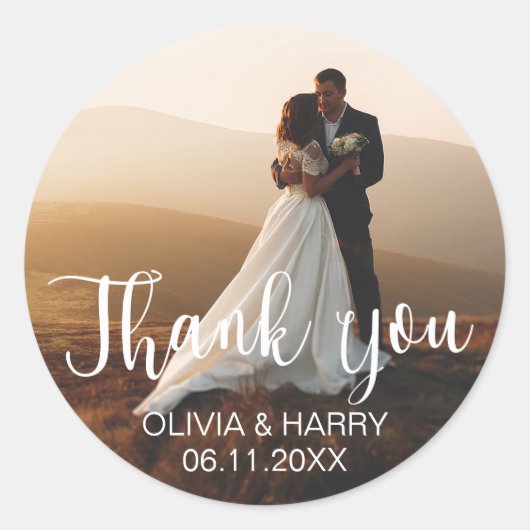 写真 – 名前エレガント結婚式の引き出物シール ラウンドシール (正面)