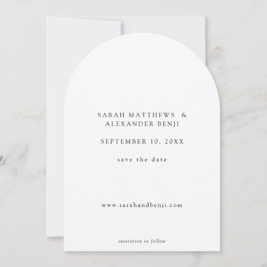 写真 – 垂直日付円弧を保存 招待状 (裏面)