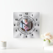 写真、壁パーソナライズされた時計、フォトクロック スクエア壁時計 (ホーム)