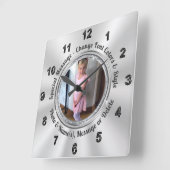 写真、壁パーソナライズされた時計、フォトクロック スクエア壁時計 (傾斜)