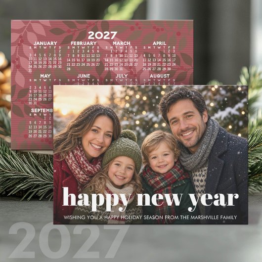 写真 - 大きな新年 - 2027年カレンダー シーズンカード