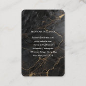 写真、大理石、黒金ゴールド、サロン 名刺 (裏面)